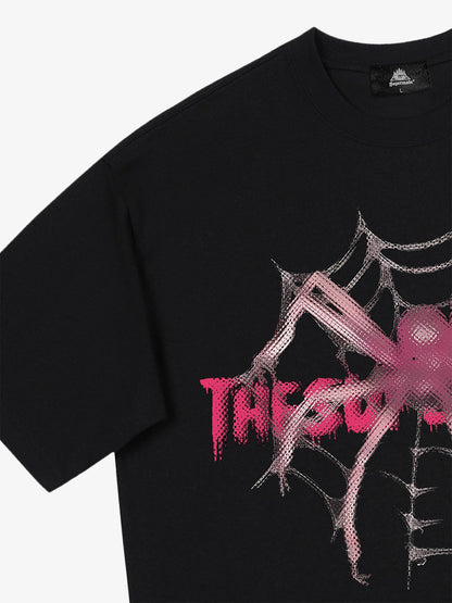 Thesupermade Pink Diamond Spider Hip Hop T-shirt 