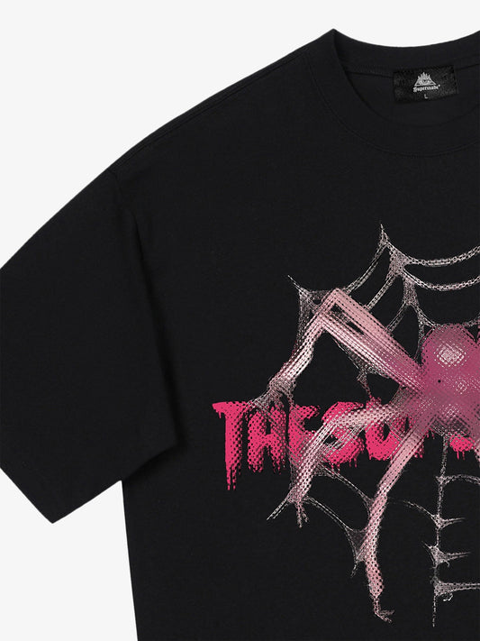 Thesupermade Pink Diamond Spider Hip Hop T-shirt 