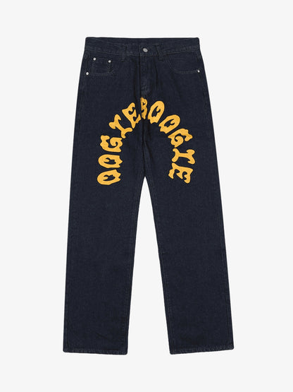 Thesupermade Cartoon Pocket Print Washed Jeans 