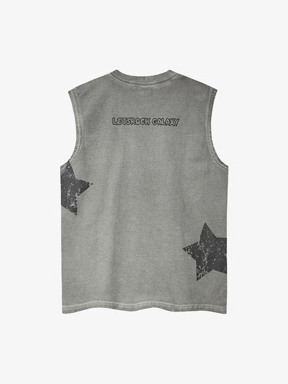 Washed Star Print Vest 