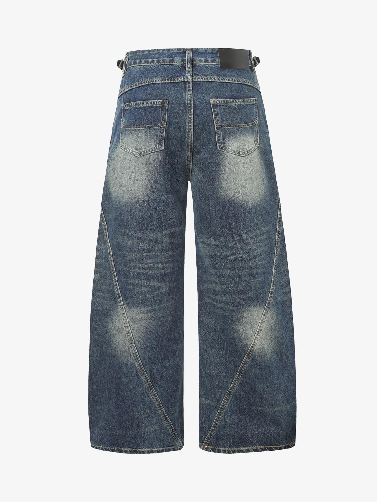 Washed Distressed Deconstructed Pleated Scimitar Jorts 