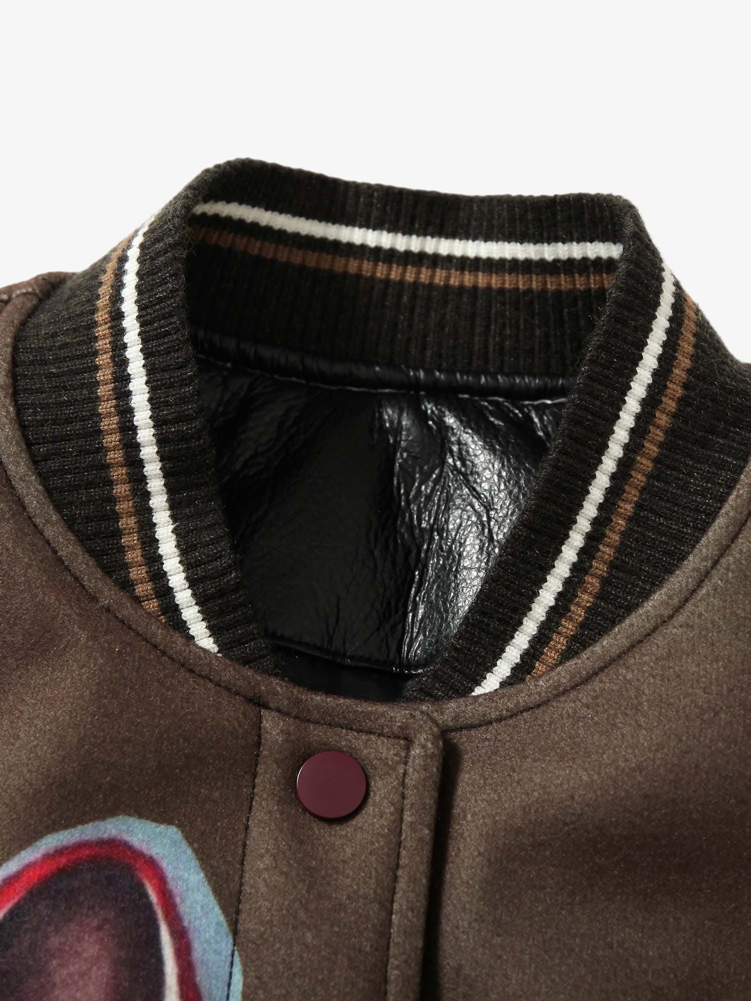 Thesupermade Siamese Cat Embroidery Leather Bomber Jacket - 2217 