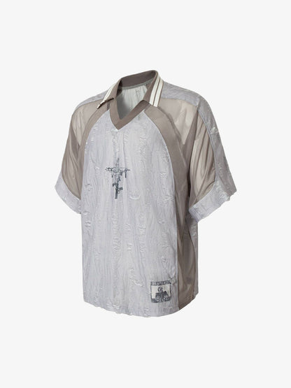 Street Stitching Cross Print T-shirt 