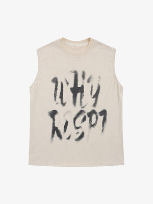 Thesupermade Retro Hip Hop Abstract Letter Print Vests 