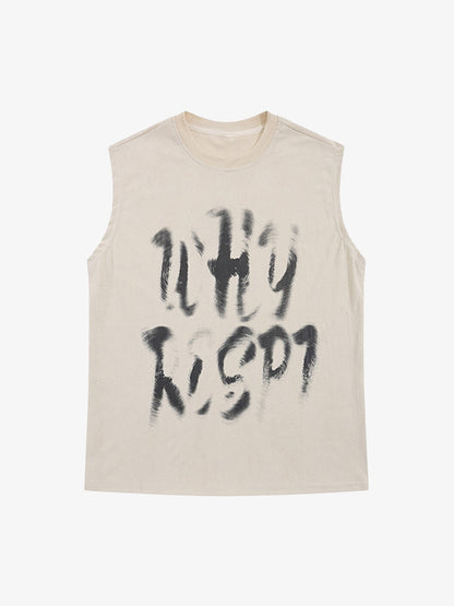 Thesupermade Retro Hip Hop Abstract Letter Print Vests 
