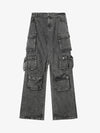 Thesupermade Street Stitching Multi-Pocket Workwear Washed Jeans - 2209 