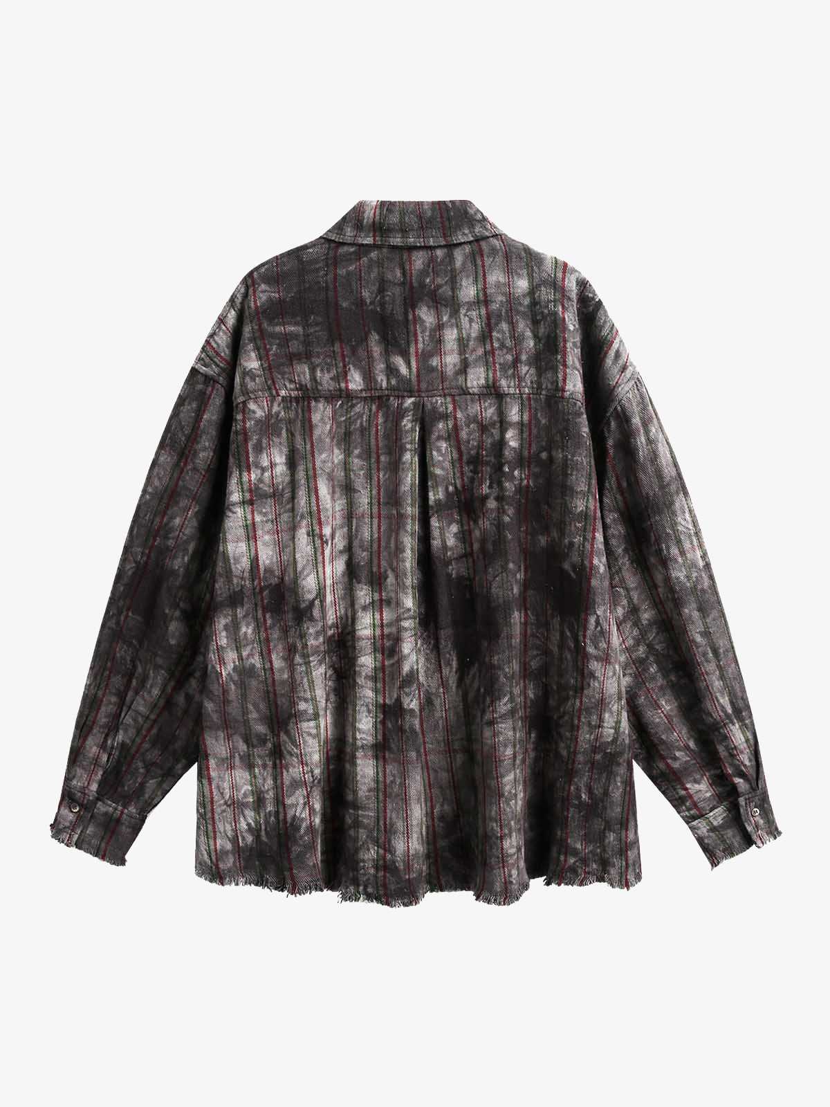 Vintage Plaid Tie-Dye Long Sleeve Shirt 