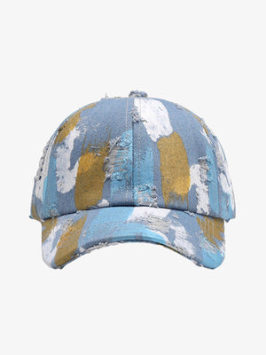 Distressed Abstract Print Baseball Cap 