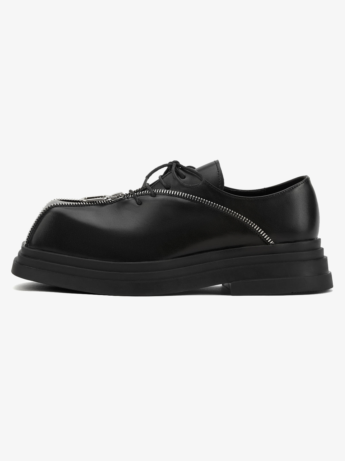 Thesupermade Punk Personality Zipper Design Leather Shoes - 2173 