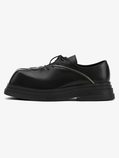 Thesupermade Punk Personality Zipper Design Leather Shoes - 2173 
