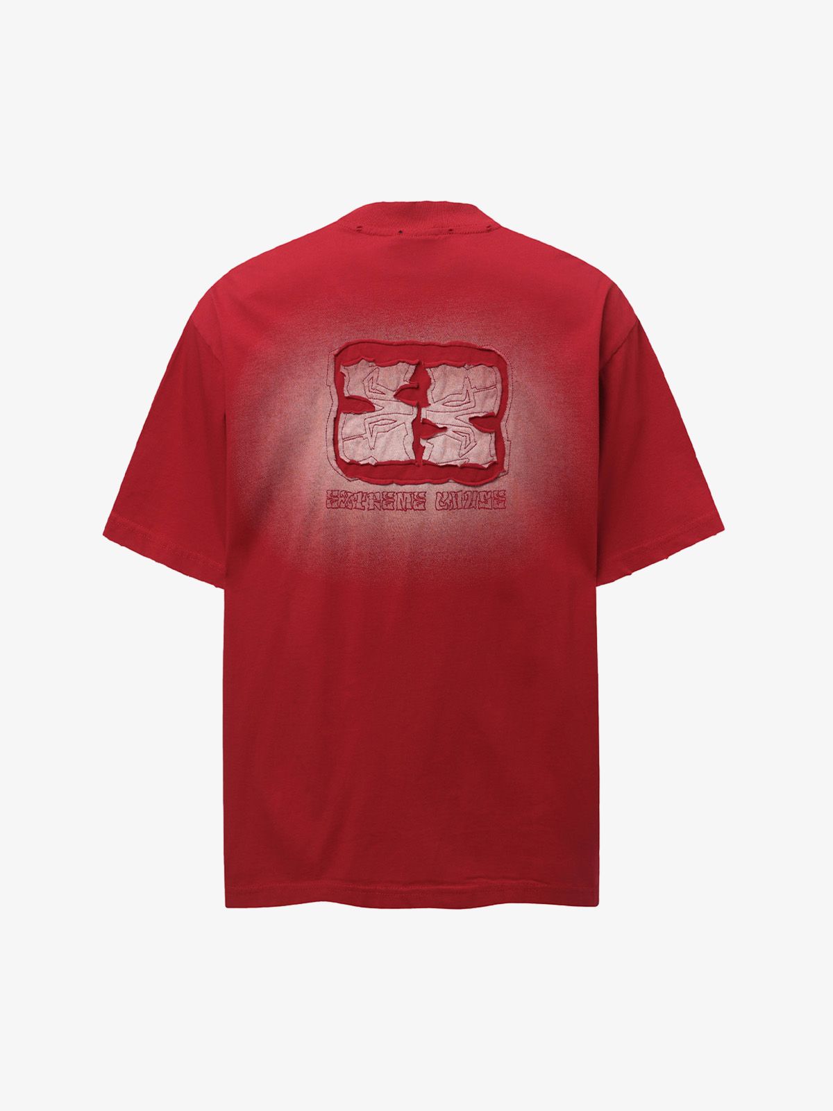 Washed  Patch Embroidery T-shirt 
