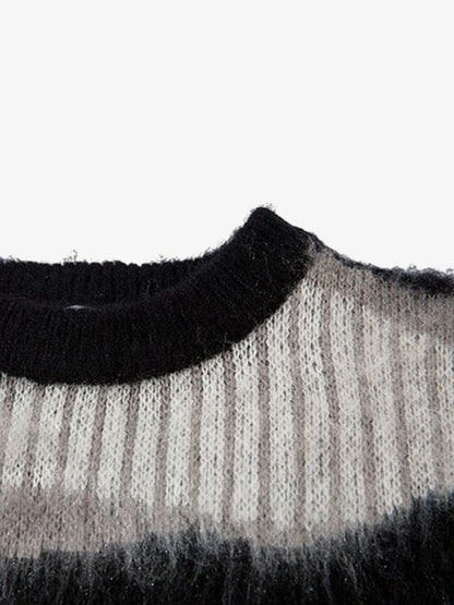 Thesupermade Abstract Mohair Crew Neck Sweater 