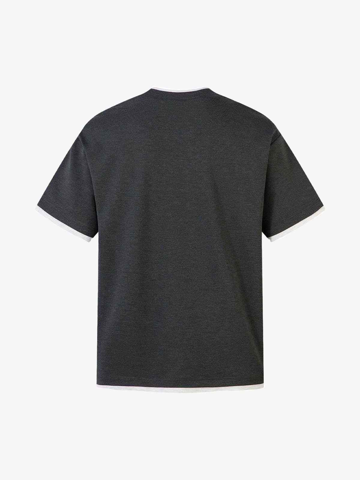 Contrast Color Stitching Faux Two-Piece T-shirt 