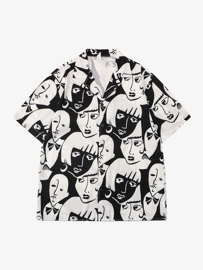 Multi-Face Print Summer Short Set 