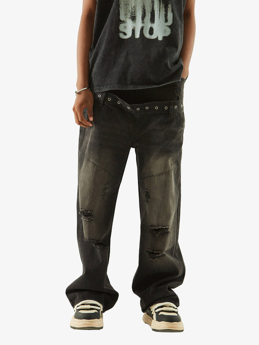 Vintage Washed Distressed Jeans 