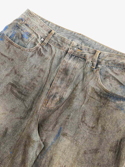 Dirty-Dyed Wasteland Style Baggy Jeans - 2477 