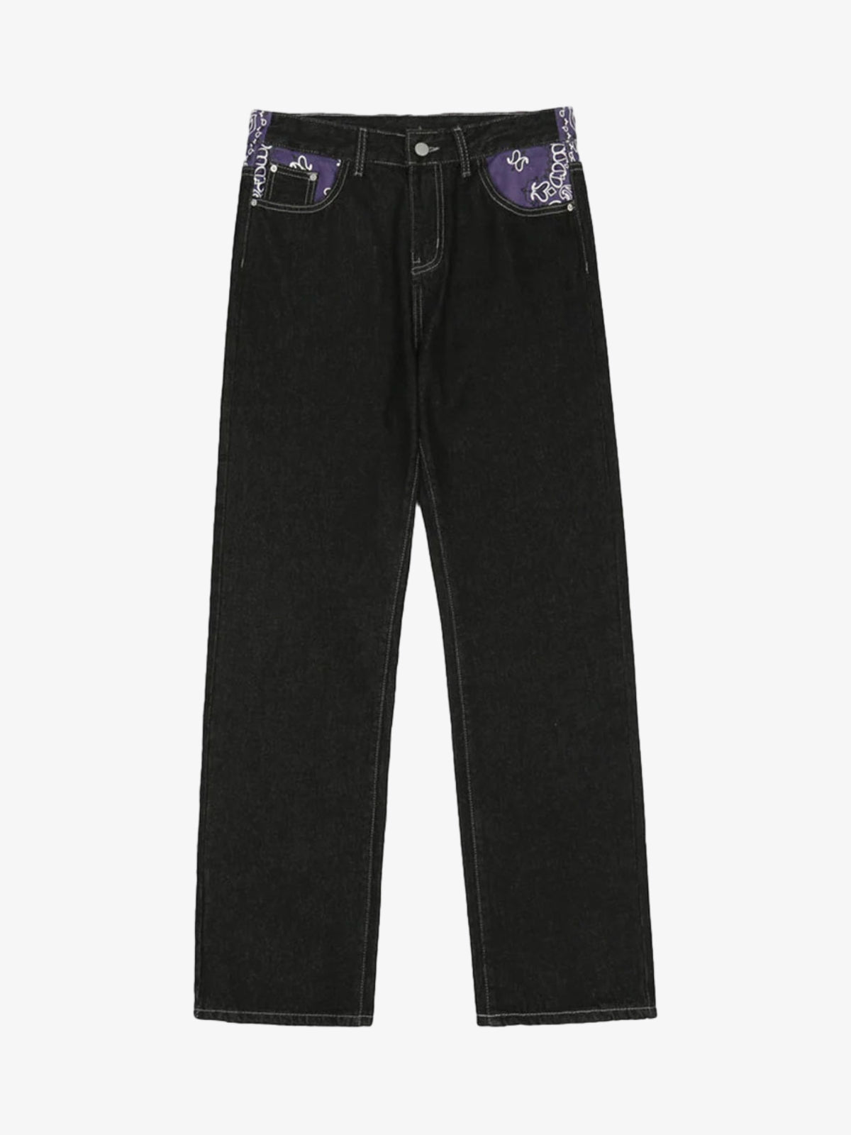Thesupermade Petal Letter Straight Jeans 