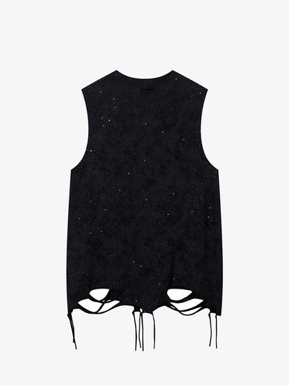 Street Chain Waistcoat Ripped Vest 