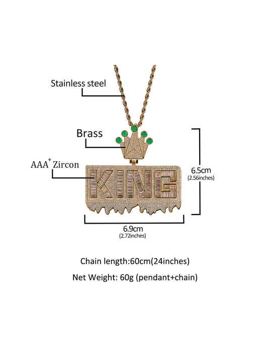 "KING" Crown Pendant Necklace 