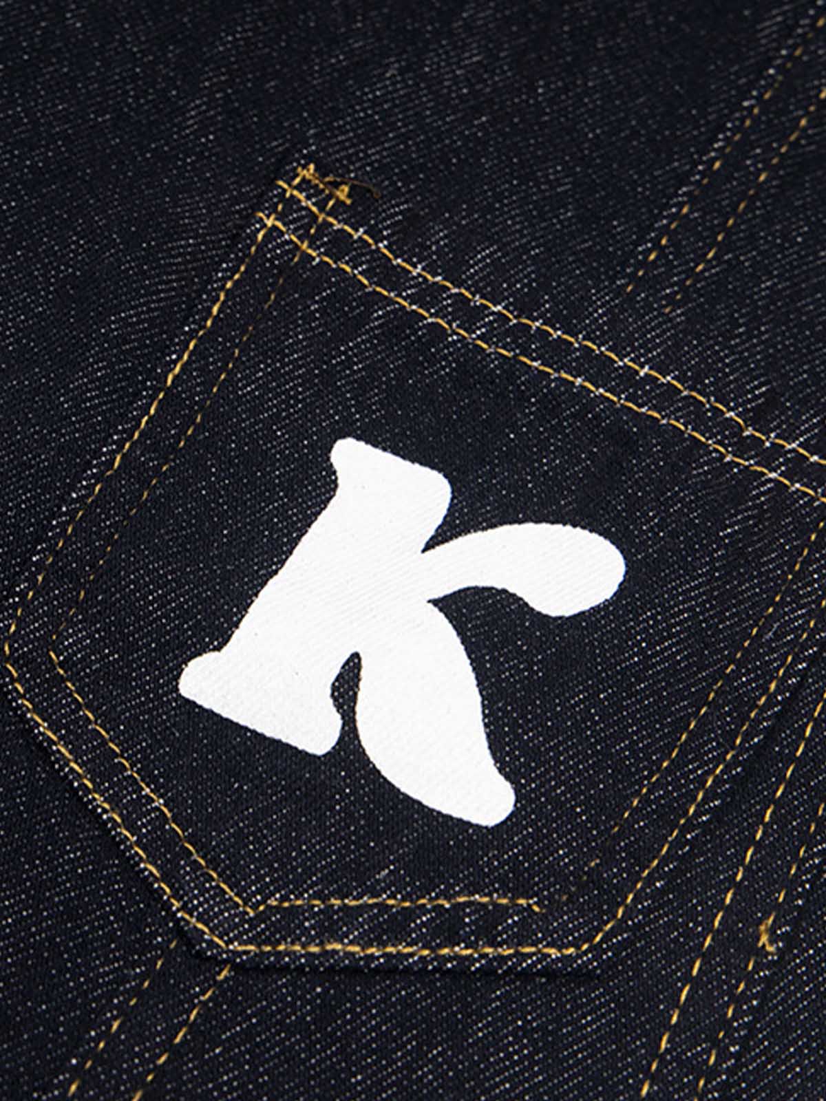 Fun Letter Pocket Barrel Jeans 