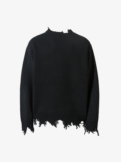Distressed Quarter Zip Sweater 