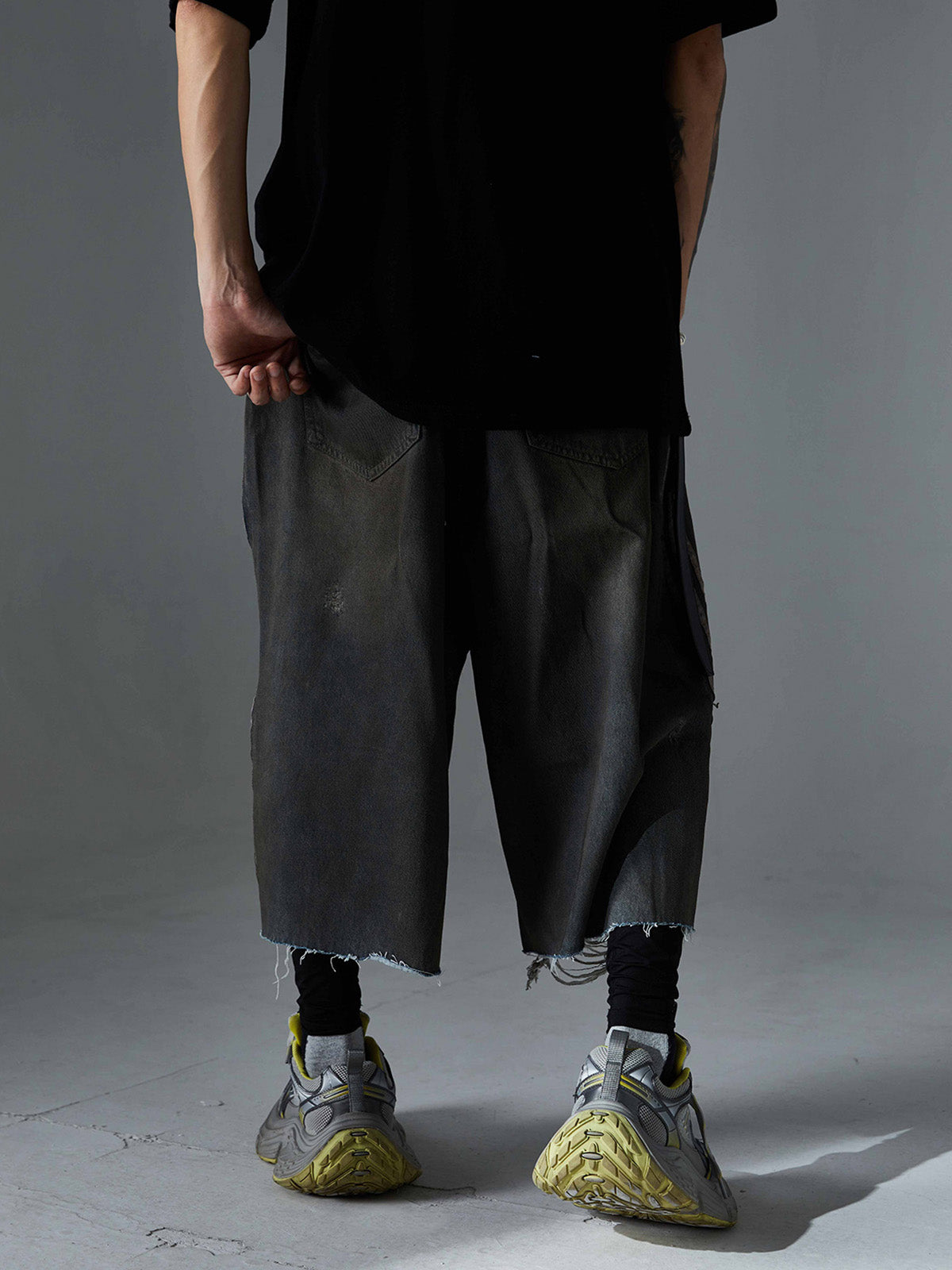 Ripped Dirty Dyed Stripped Jorts 