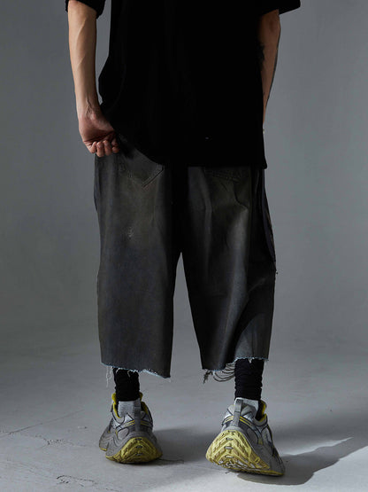 Ripped Dirty Dyed Stripped Jorts 
