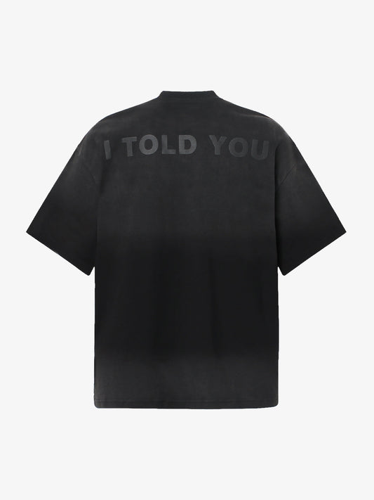 Distressed Gradient Lettering Print T-shirt 
