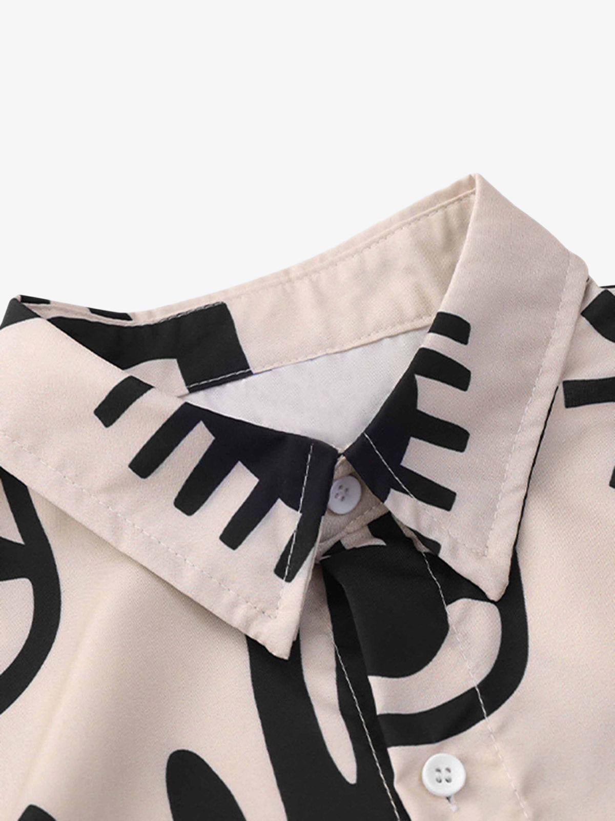 Thesupermade Vintage Full Print Lapel Short Sleeve Shirt 