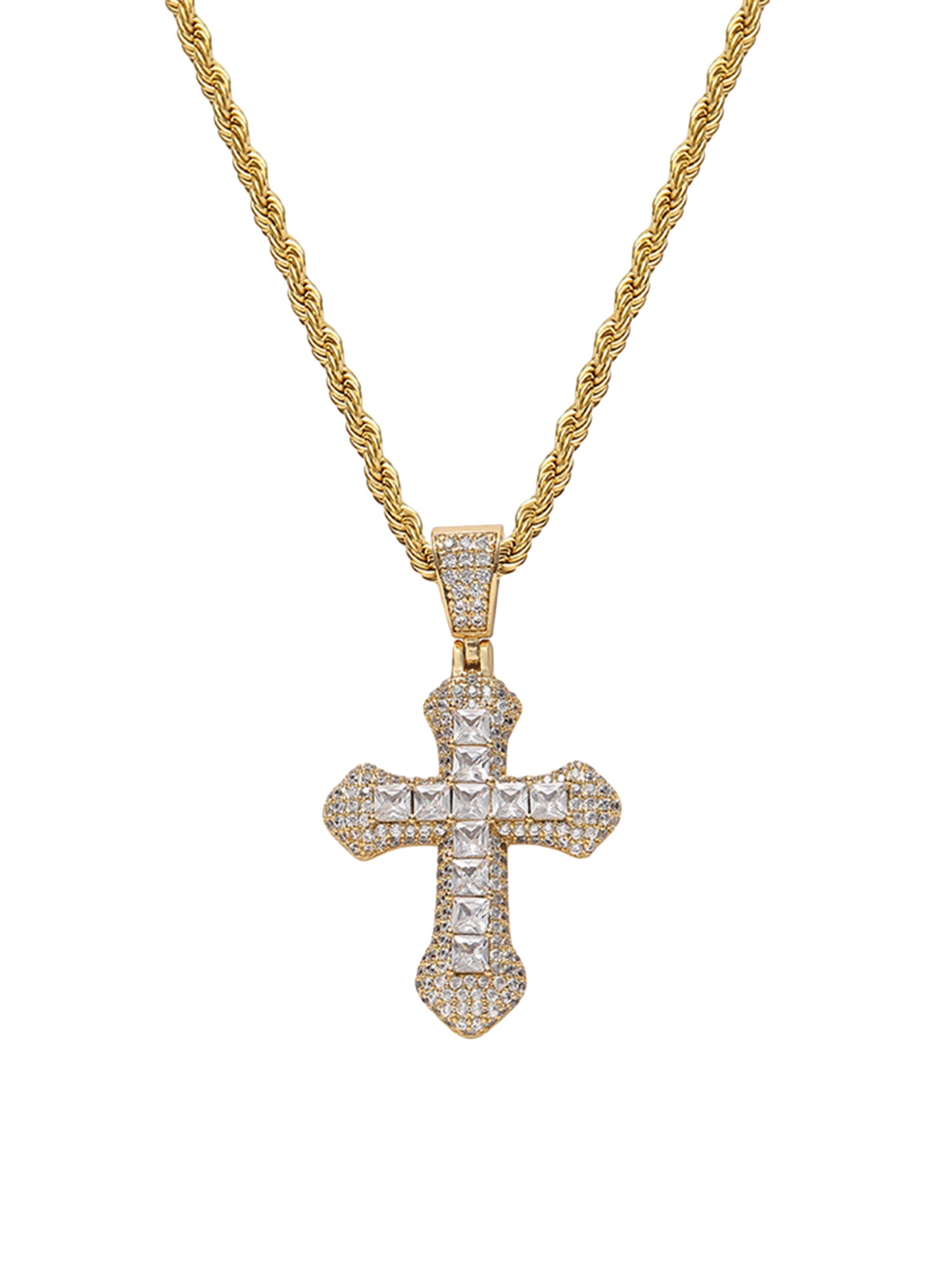 Thesupermade Corss Full Diamond Necklace-1514