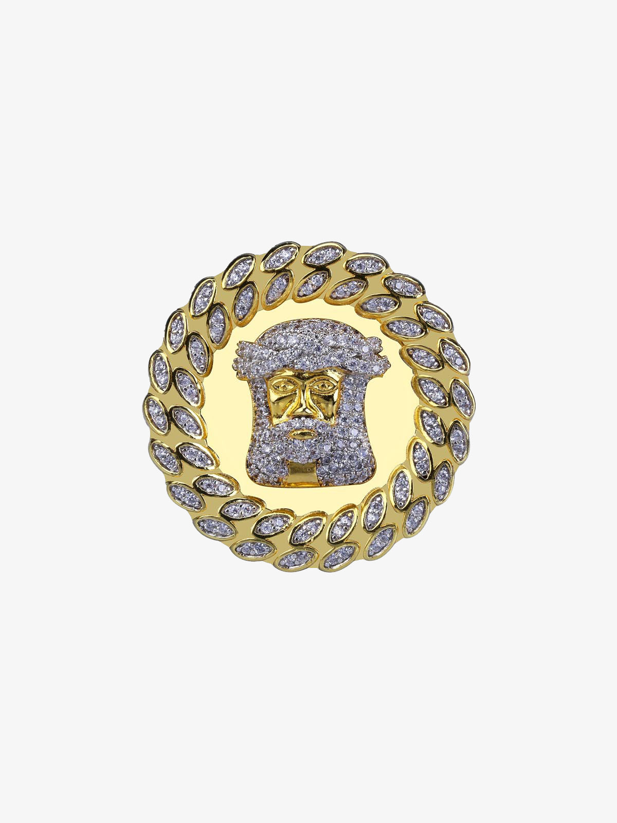 Jesus Zircon Copper Ring 