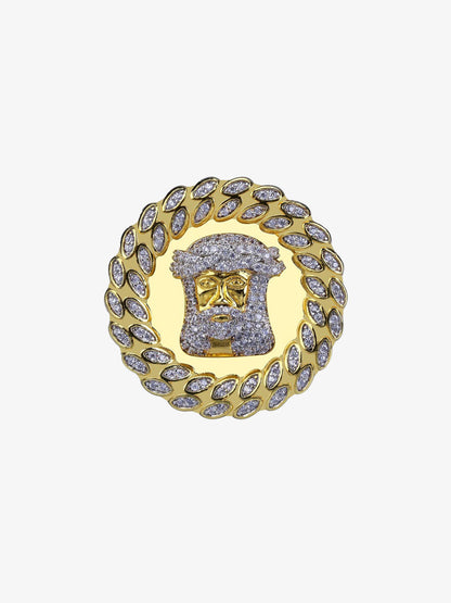 Jesus Zircon Copper Ring 