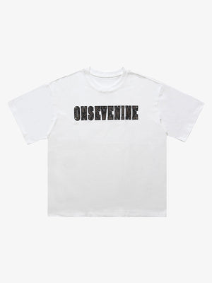 Camouflage Letter Short Sleeve T-Shirt 