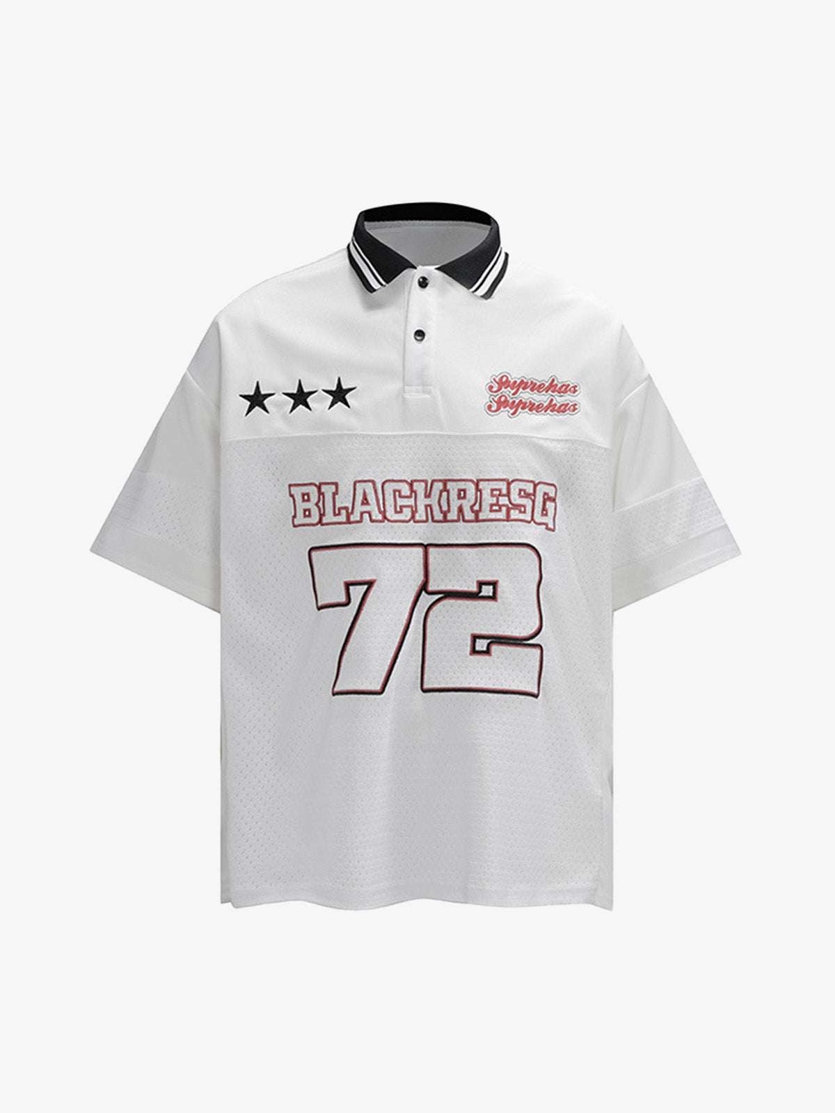 Retro Sports Jersey Polo Shirt 