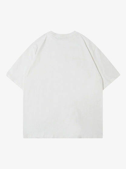 Thesupermade High Street Motorcycle Print Asymmetric T-shirt 