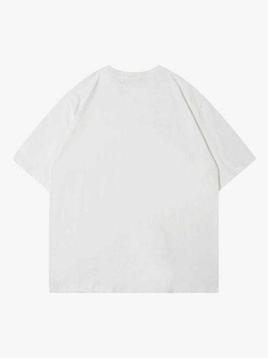 Thesupermade High Street Motorcycle Print Asymmetric T-shirt 