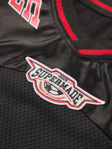 Original Flame Print Football Jersey T-Shirt 