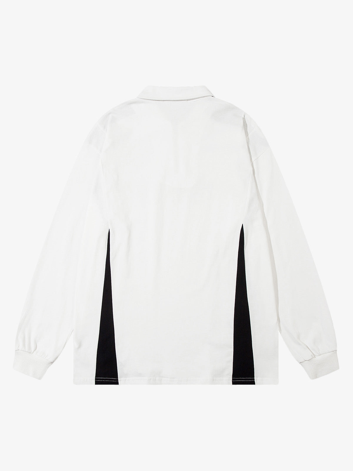 Thesupermade Star Color-Blocking Long Sleeve Quarter Zipper Shirt 