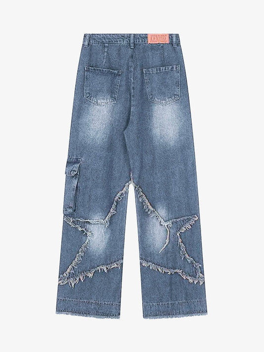 Thesupermade Patch Embroidered Straight-leg Jeans - 1572 
