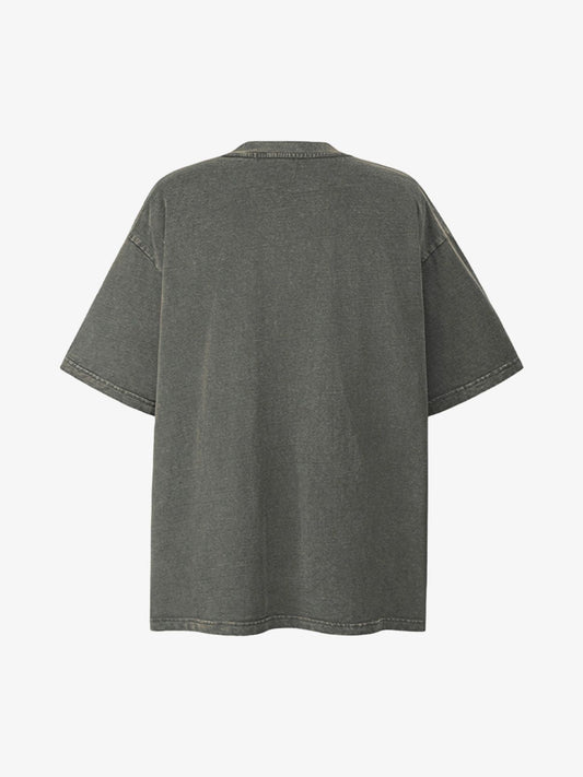 Patchwork Graphic Print Oversized Tee 