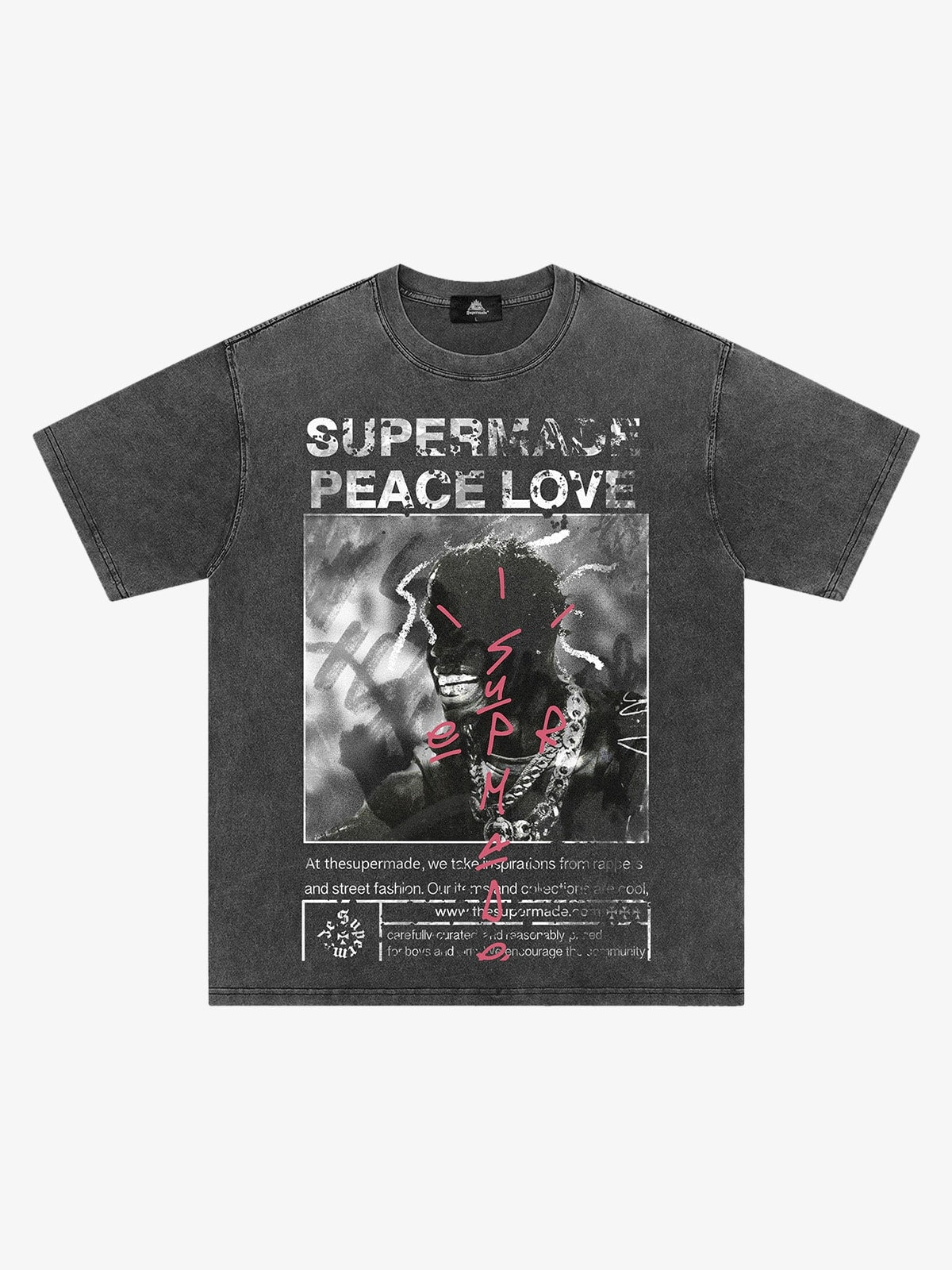 Thesupermade Gangsta Rapper Oversize Graphic T-shirt  - 1990 
