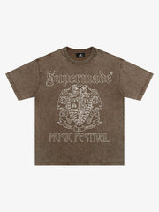 Original Gothic Letter Family Shield Badge Print T-Shirt 