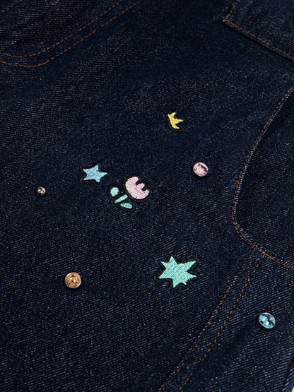 Fun Embroidered Barrel Jeans 