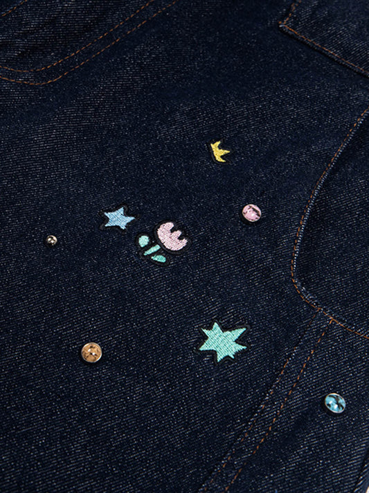 Fun Embroidered Barrel Jeans 