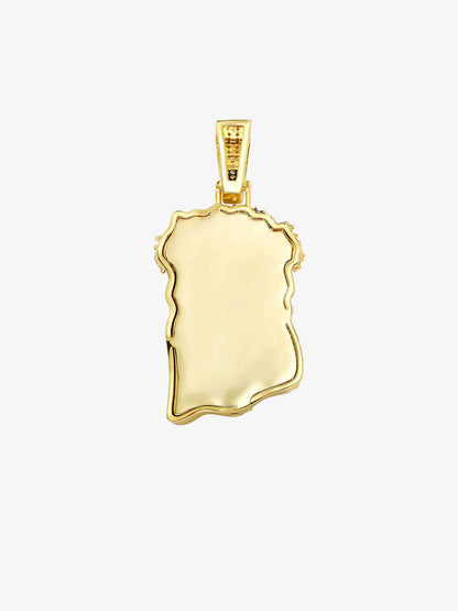 Rhinestone Hotfix Jesus Pendant Copper Necklace - 2441 