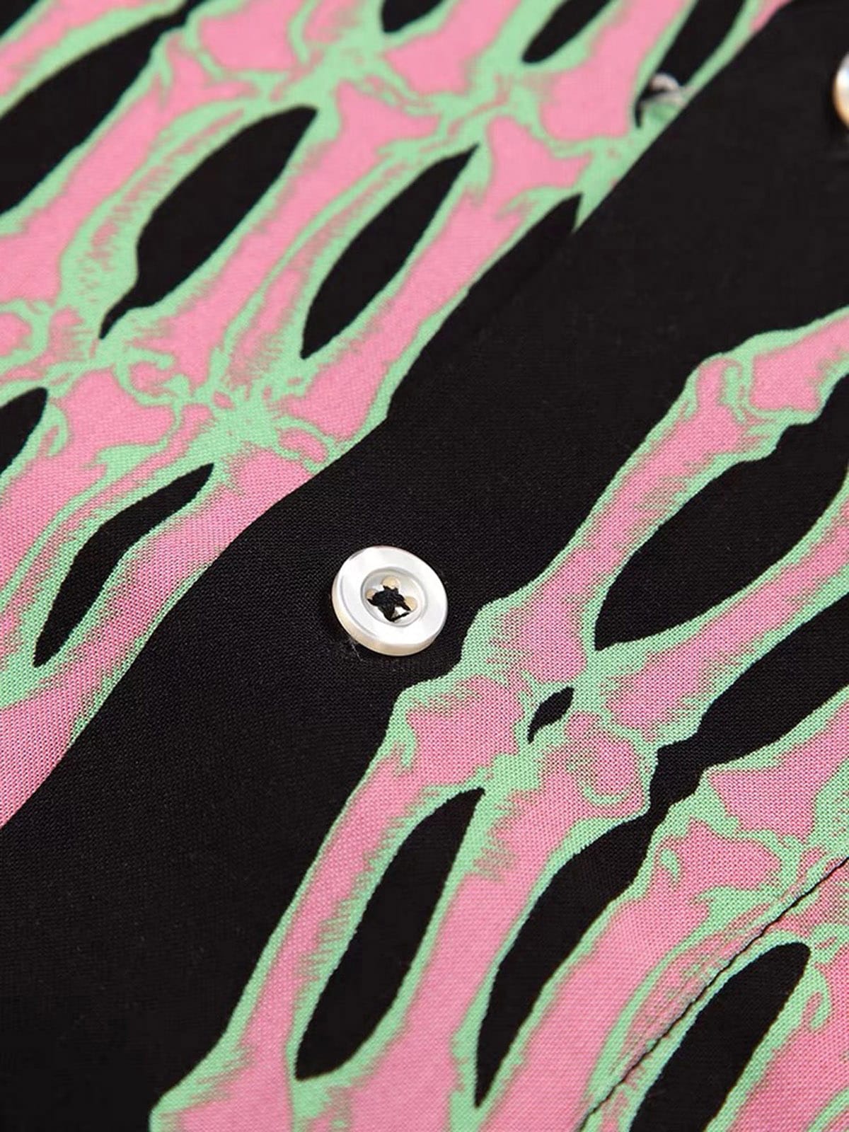 Thesupermade Ghost Hand Ghost Claw Casual Print Shirt 
