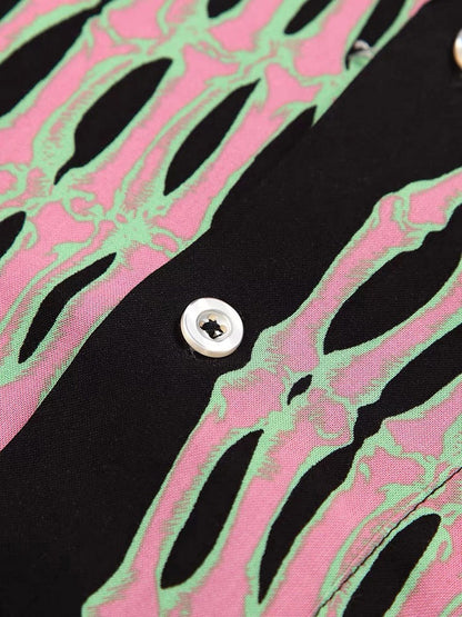 Thesupermade Ghost Hand Ghost Claw Casual Print Shirt 