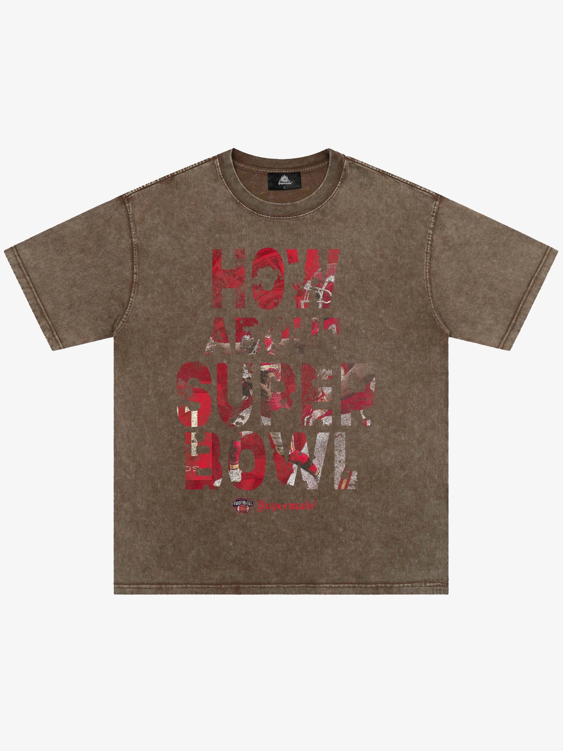 Original Distressed Letters Super Bowl Football Game T-shirt - 2308 