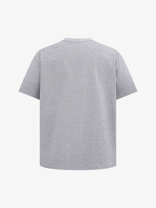 Retro Contrast Color Embroidered Letter T-shirt 