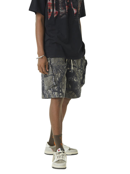 Thesupermade Fallen Leaf Camouflage Pocket Workwear Shorts - 2050 